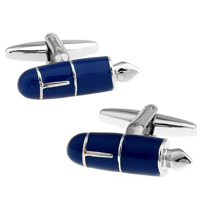 boutons de manchette design balle bleue