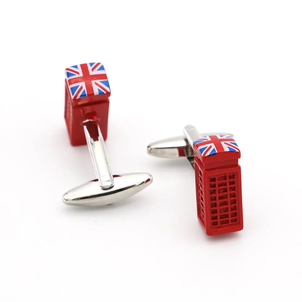 boutons de manchette cabine téléphonique rouge britannique