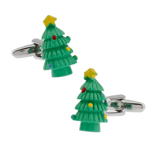 boutons de manchette sapin de Noël élégants