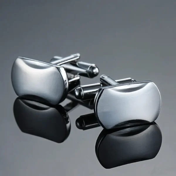 boutons de manchette argent élégants