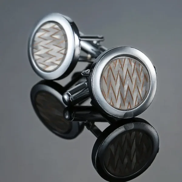 boutons de manchette design unique zig zag