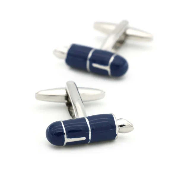 boutons de manchette bleus élégants