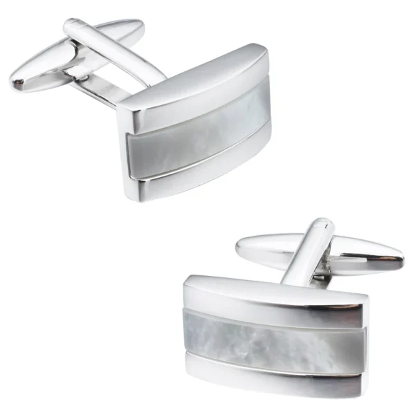 boutons de manchette argent noir et blanc
