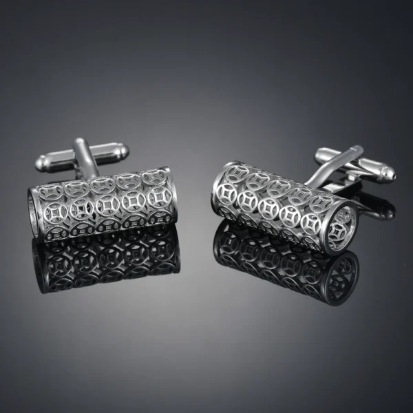 cufflinks élégants argentés