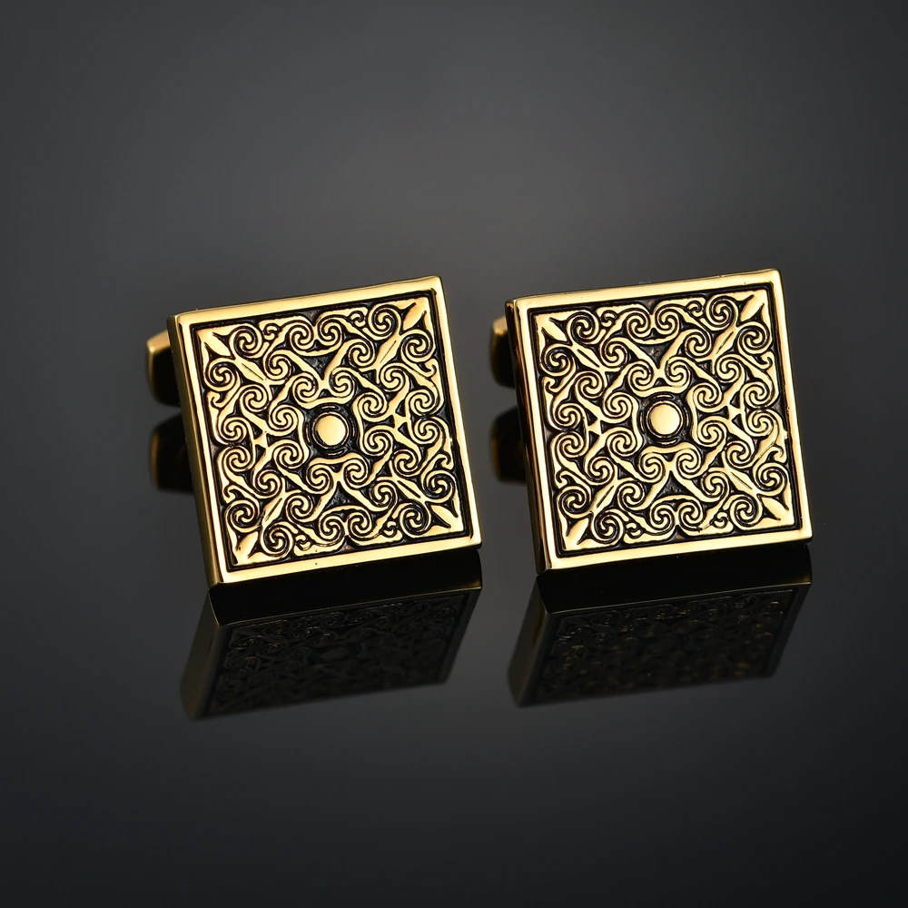 cufflinks carrés dorés élégants