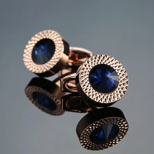 boutons de manchette saphir bleu doré