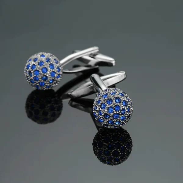 boutons de manchette pierres précieuses bleues