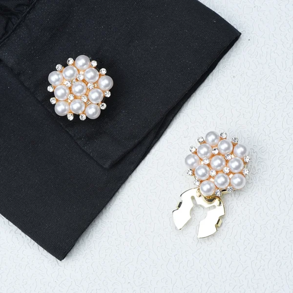 boutons de manchette perles et diamants raffinés