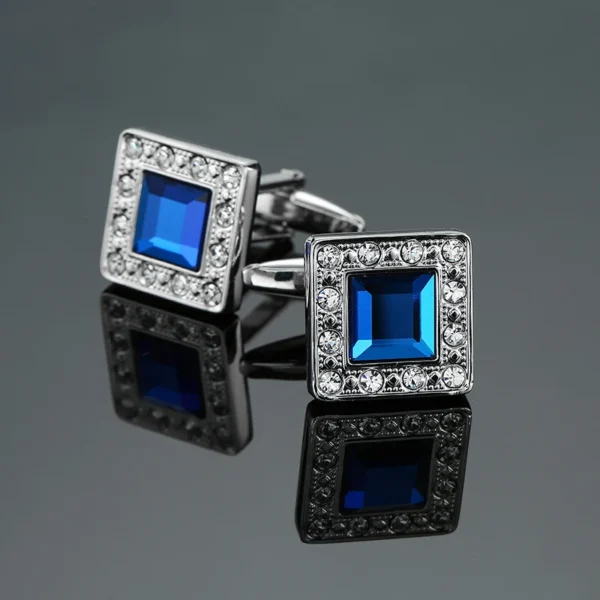 Cufflinks pierre précieuse bleue élégante