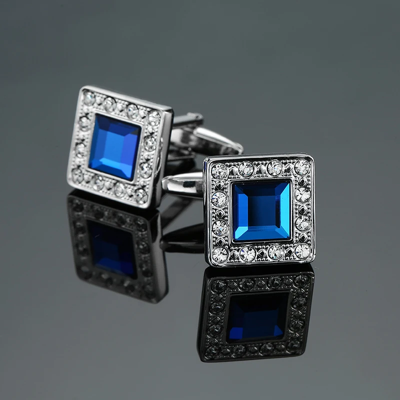 Cufflinks pierre précieuse bleue élégante