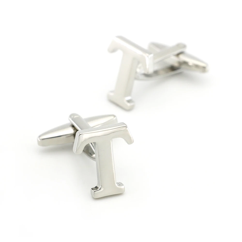 cufflinks initiales argentées