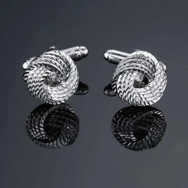 cufflinks métal argenté élégant